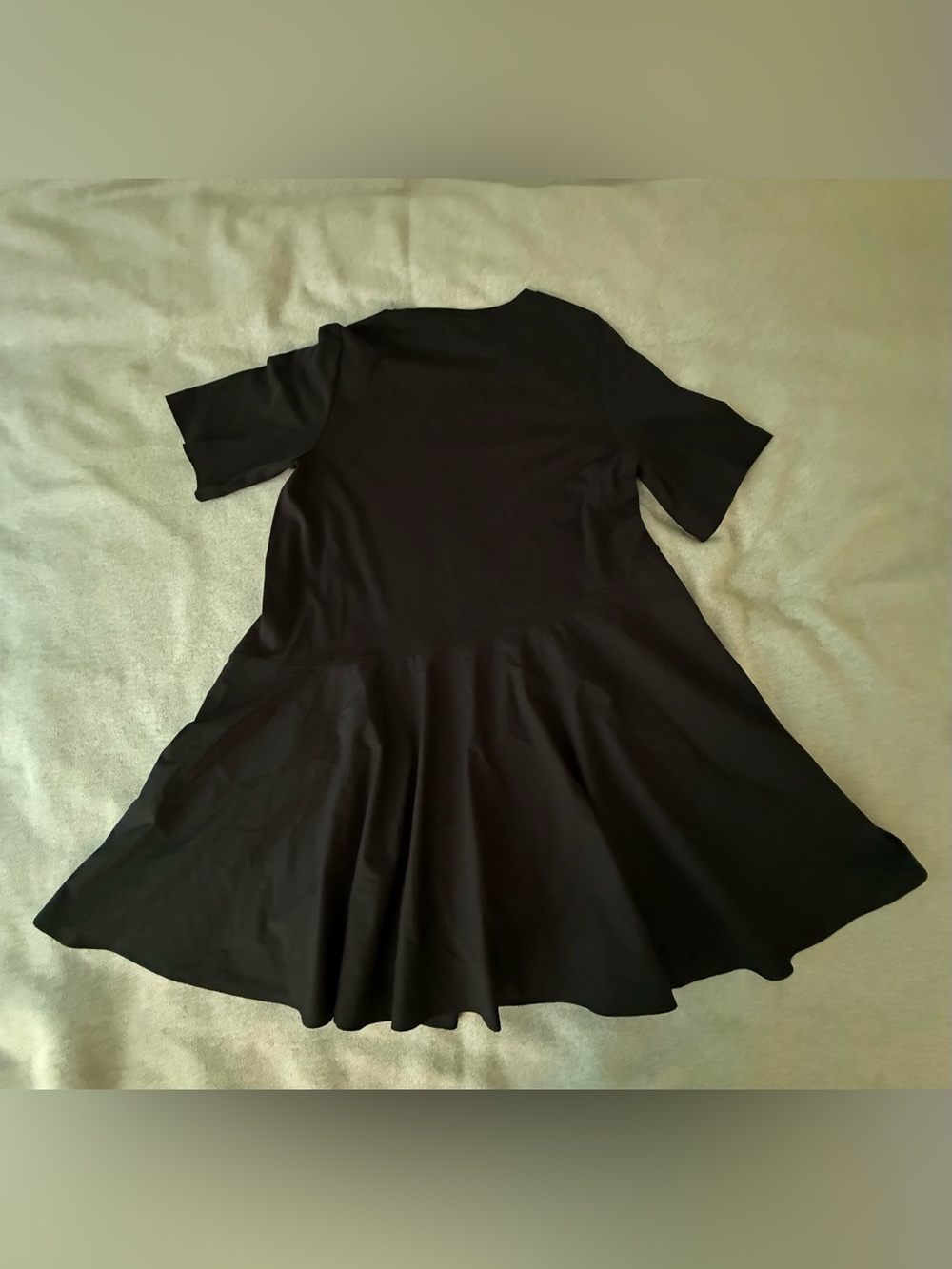 COS Asymmetric Mini T Shirt Dress Size M Black Mixed Media Minimalist Oversized - Picture 5 of 15